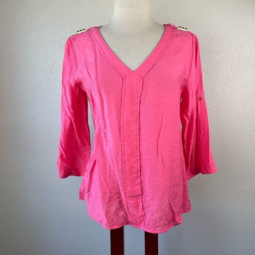 Passports Punk V-Neck Tunic Style Top Size M EUC